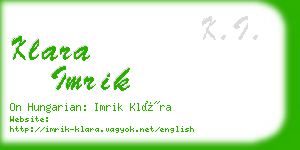 klara imrik business card